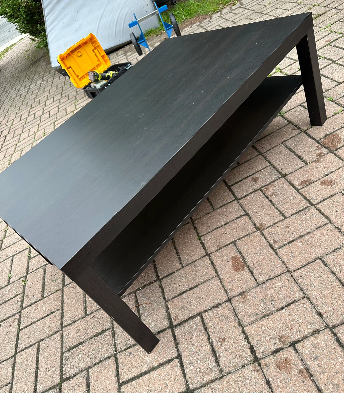 IKEA Black coffee table with shelf - photo 2