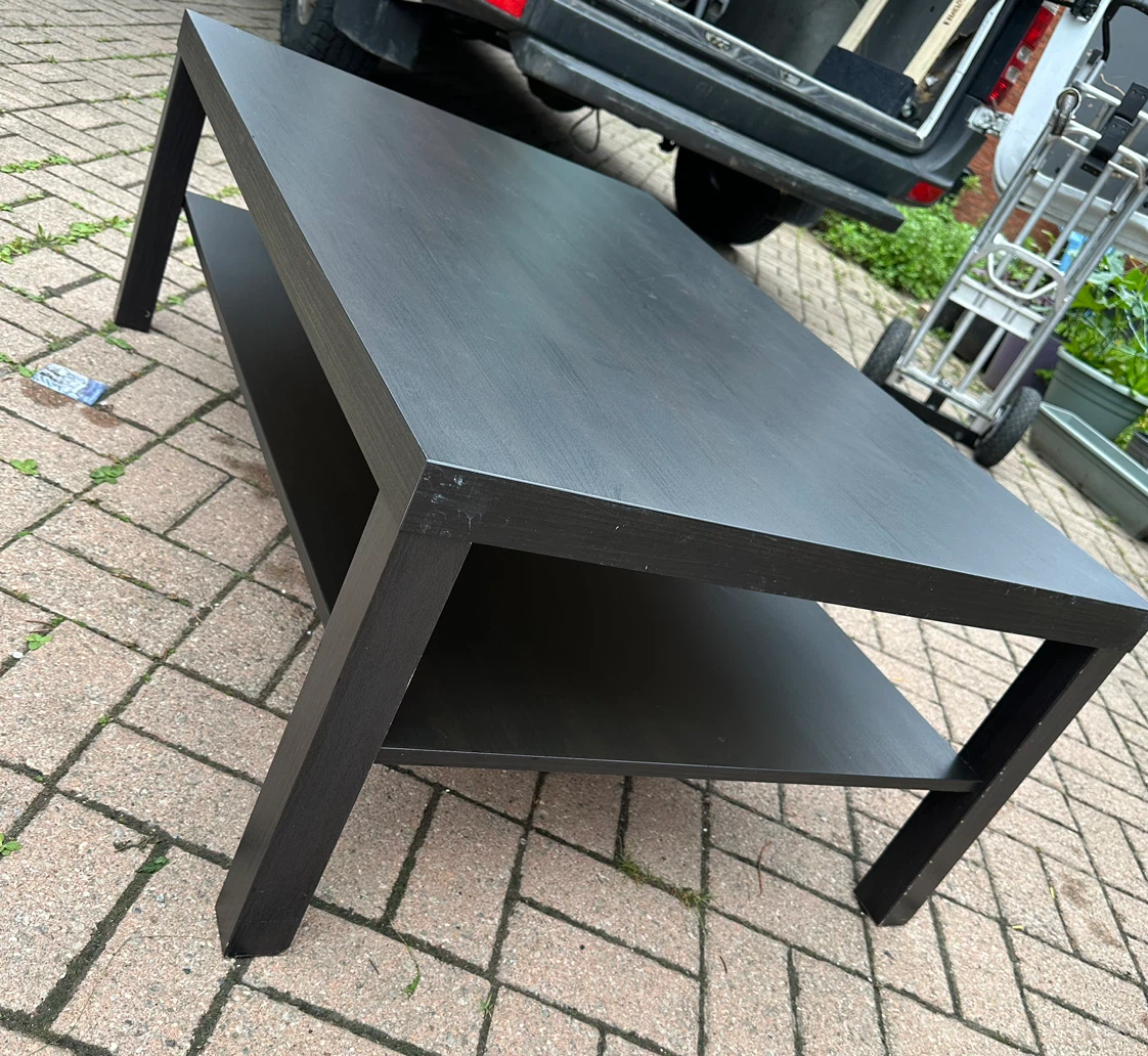 IKEA Black coffee table with shelf - photo 3