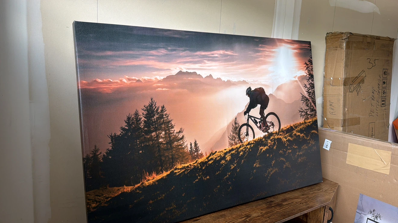Canvas Print - Mountain Biker Sunset Scene - photo 3