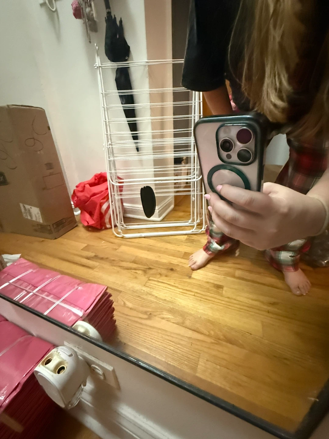 Full Length Mirror with Black Frame and Kickstand - photo 2