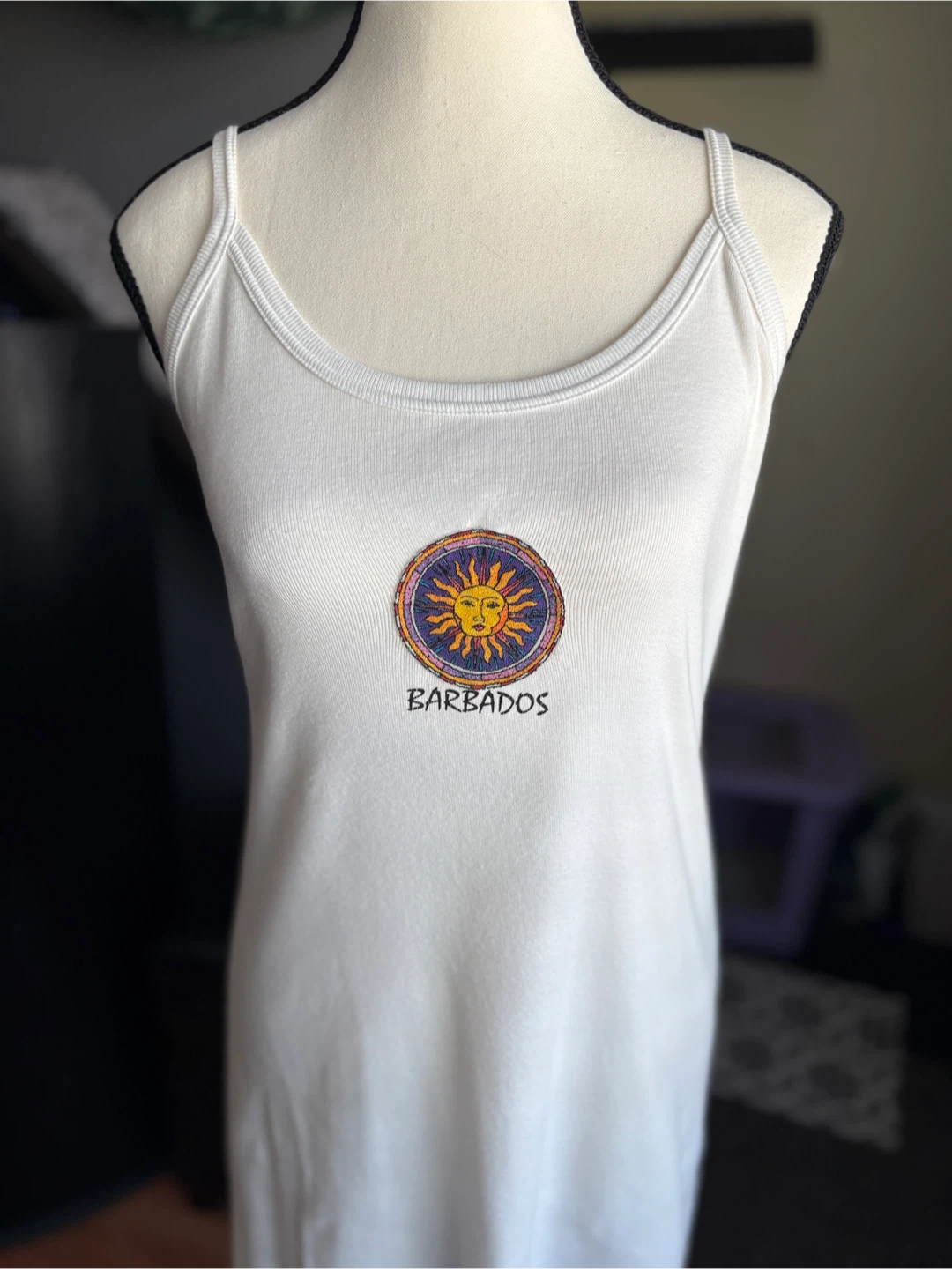 White Barbados Sun Tank Dress