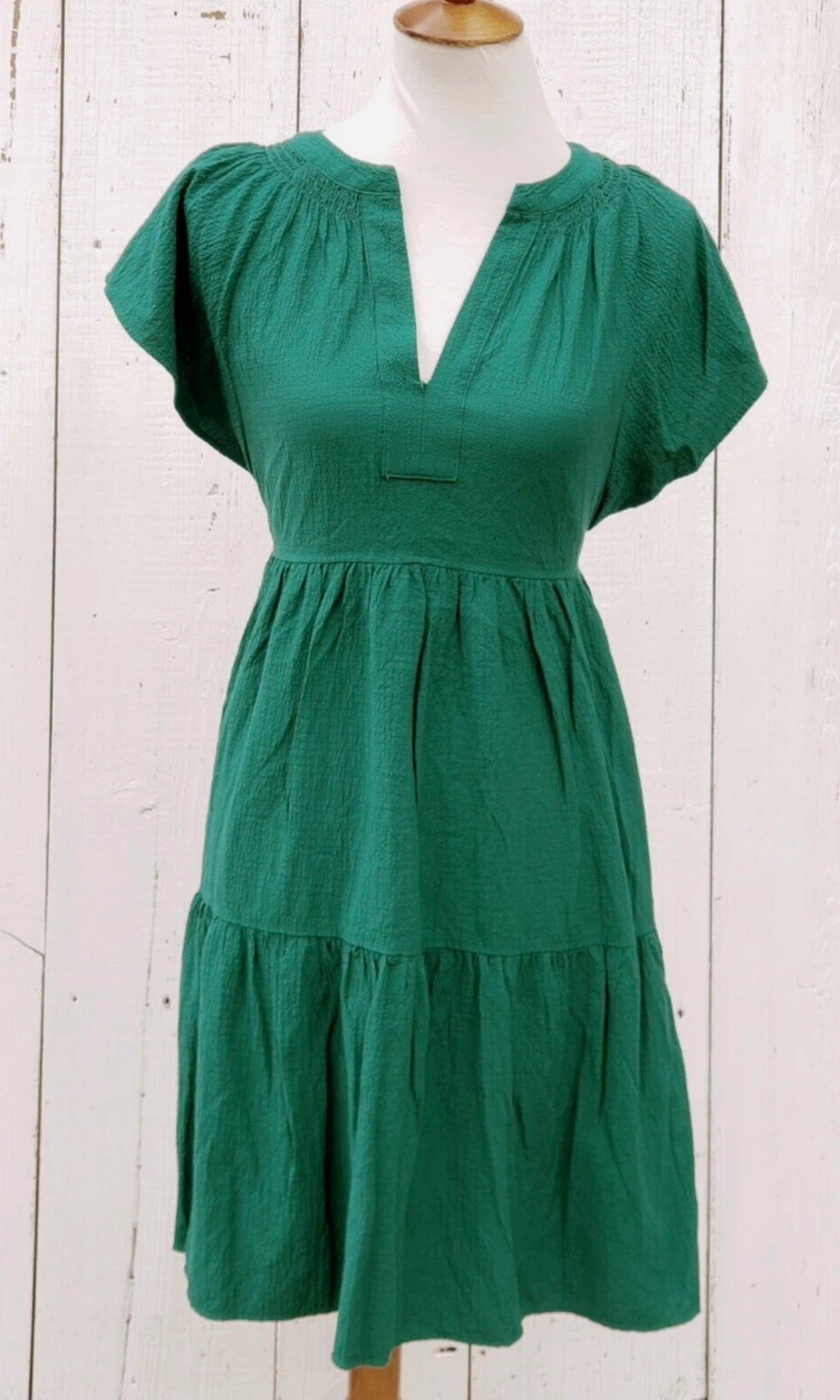 Calvin Klein Green Tiered Dress