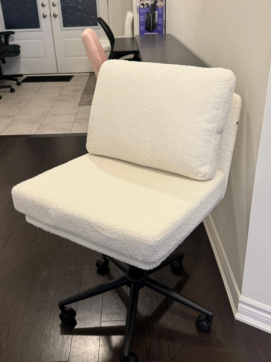 Cream Boucle Office Chair - photo 2