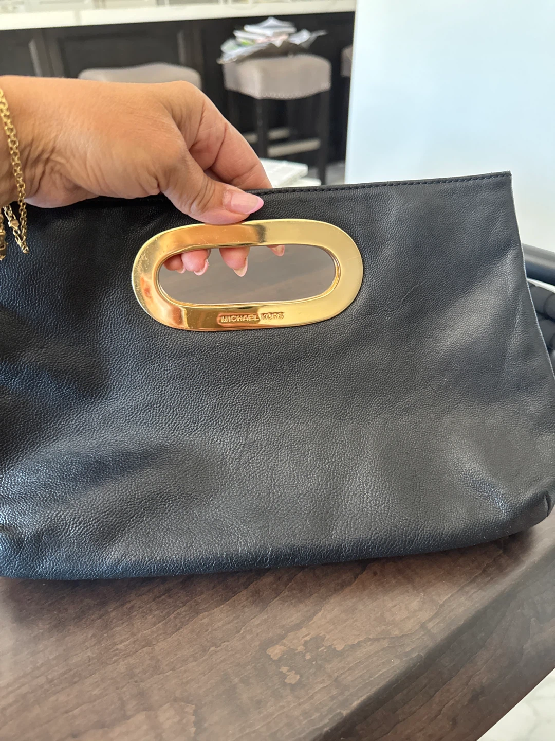 Michael Kors Black Leather Clutch