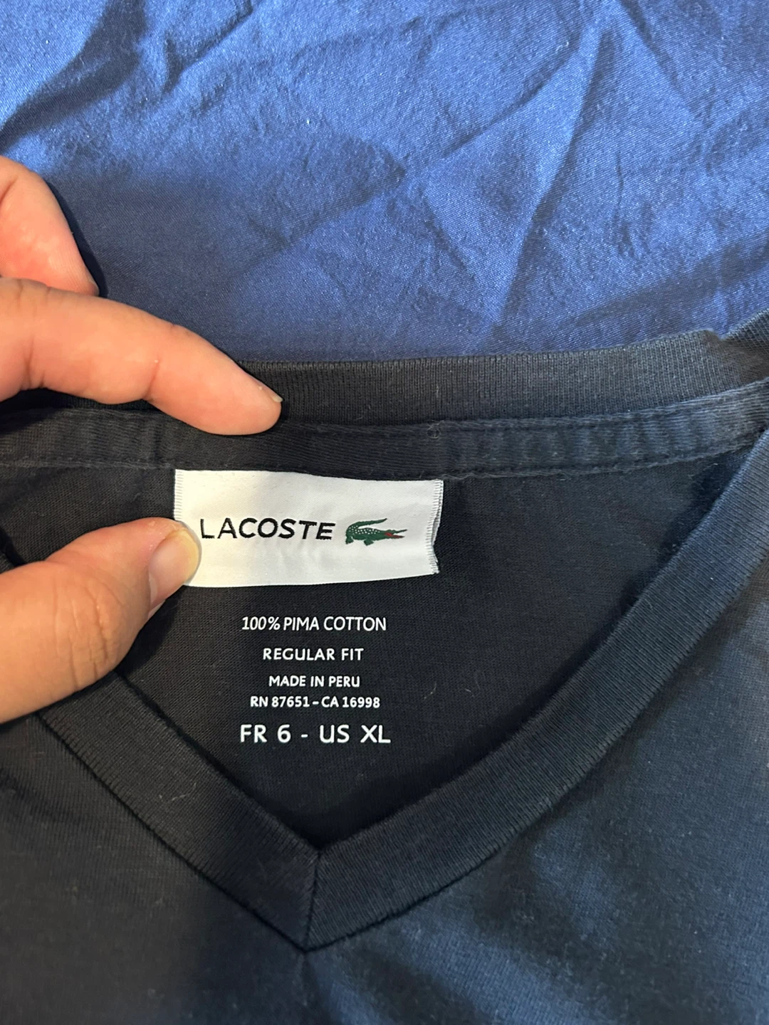 Lacoste V-Neck T-Shirt - Black - XL - photo 2