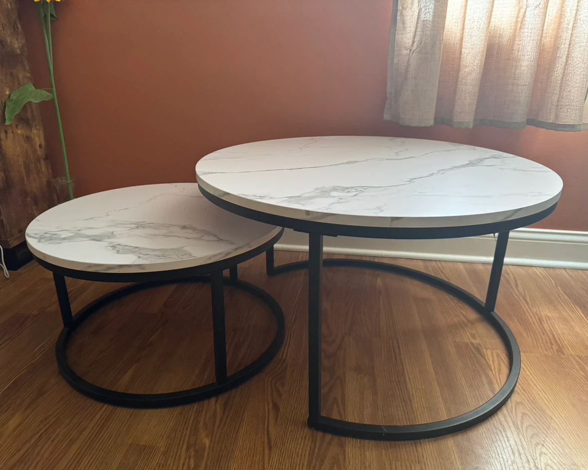 Nesting Coffee Tables - imitation Marble Top