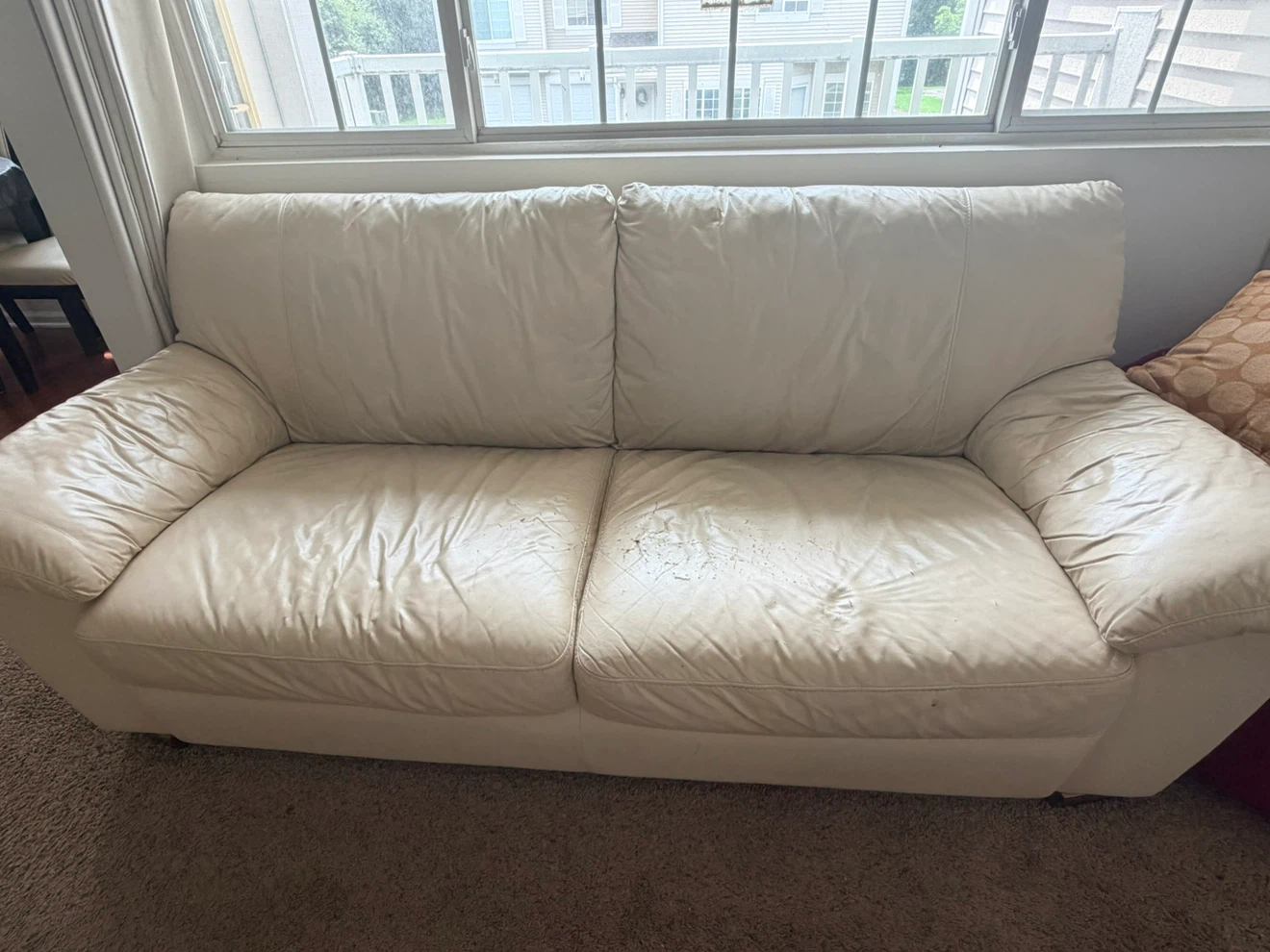 Cream Leather Recliner Chair - photo 2