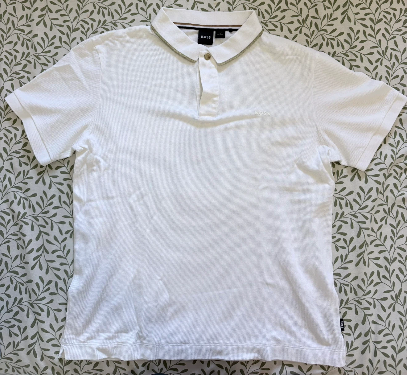 BOSS White Short Sleeve Polo Shirt