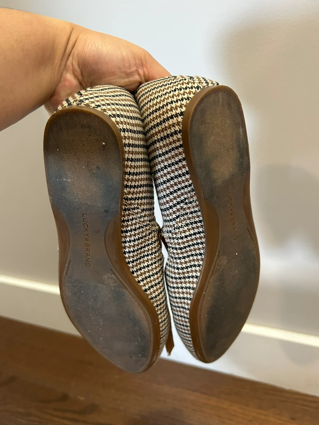 Lucky Brand Houndstooth Ballet Flats with Buckle Strap - photo 2