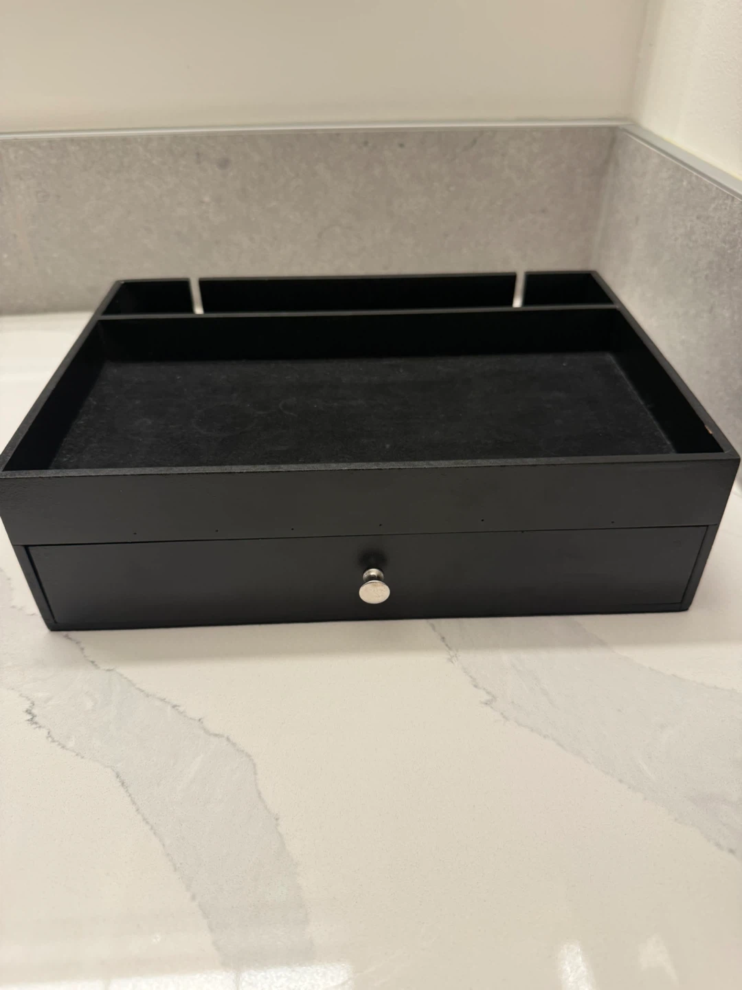 Nightstand Organizer with Drawer & Cord Slots | Bedside Storage - photo 2
