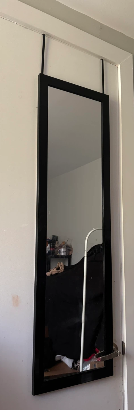 Black Over-the-Door Mirror