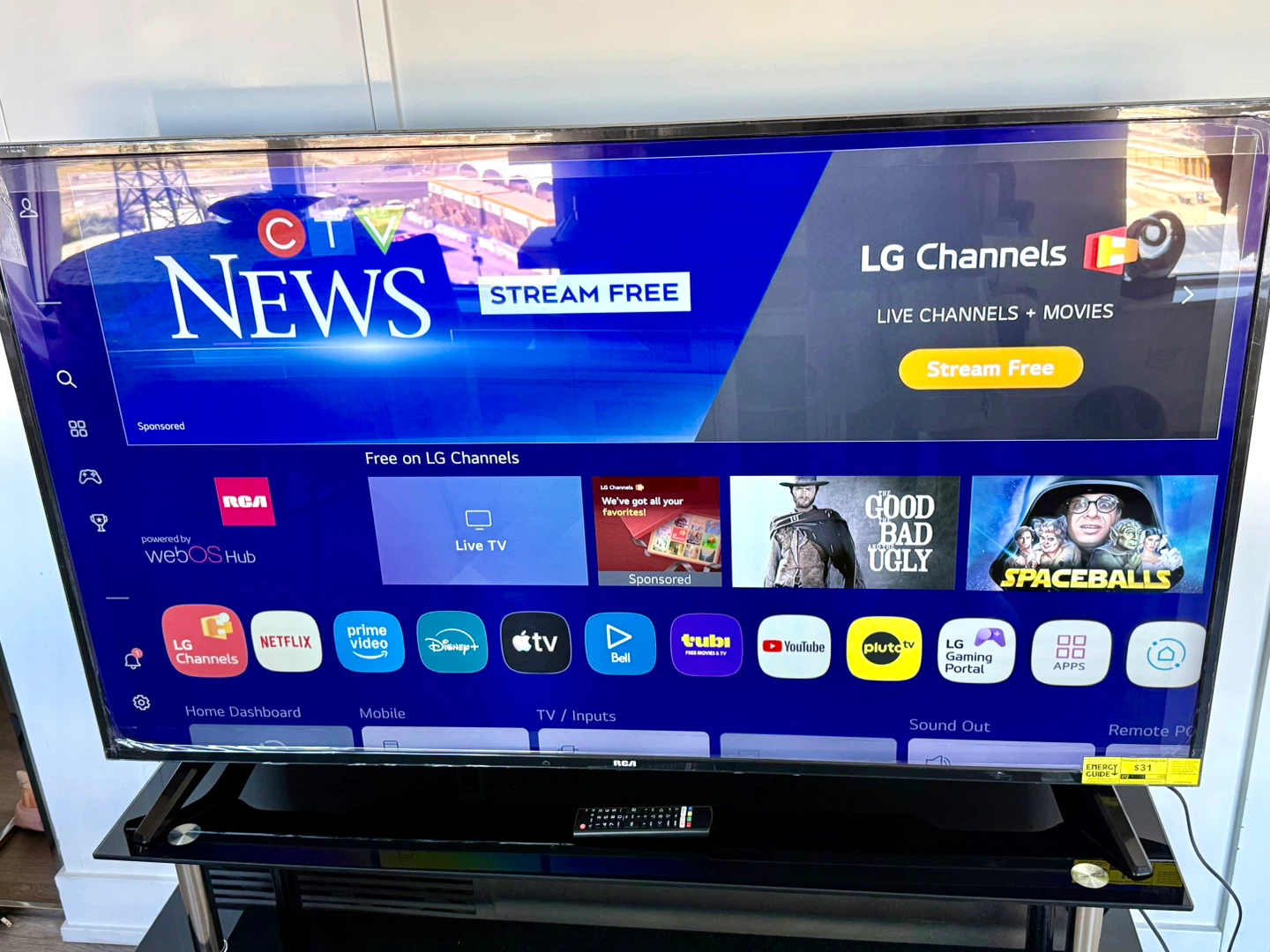 RCA 60” webOS Smart 4K Ultra HD TV – Like New - photo 2