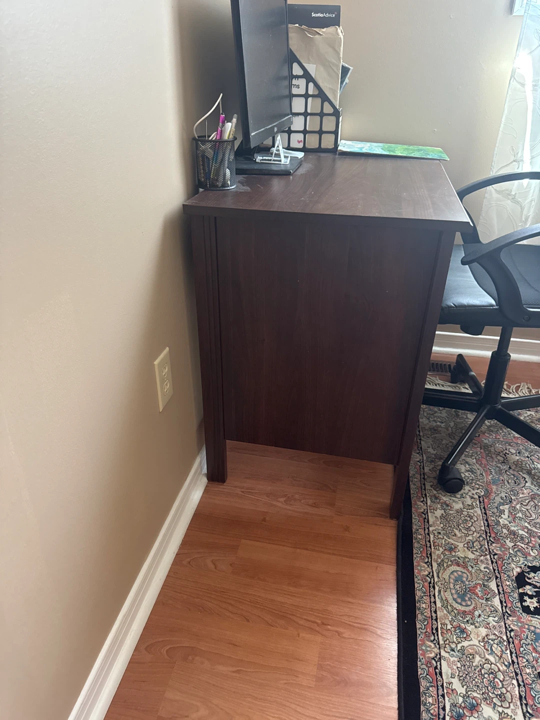 Dark Wood Desk and chair