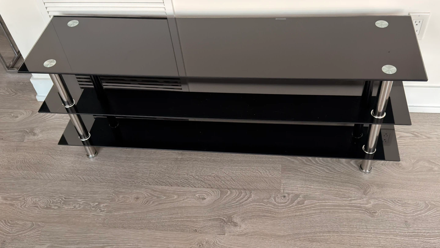 3-Tier Black Glass TV Stand 55” и 60’’