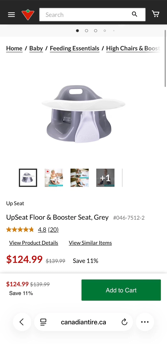 UpSeat Floor & Booster Seat - Grey - photo 3