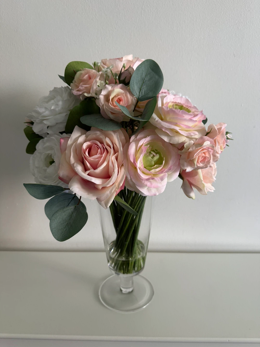 Artificial Flower Arrangement - Pink and White Roses - photo 2
