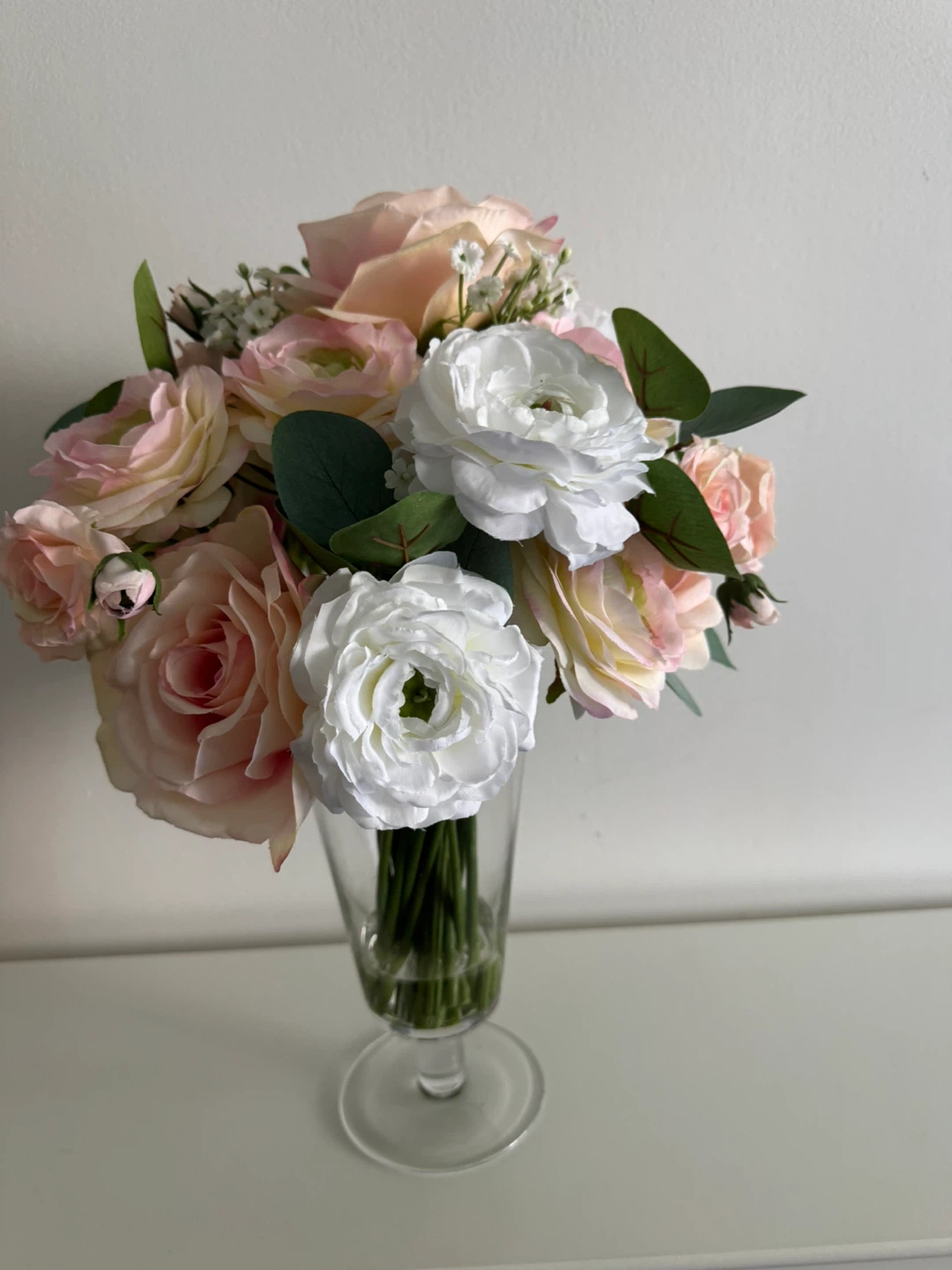 Artificial Flower Arrangement - Pink and White Roses - photo 3