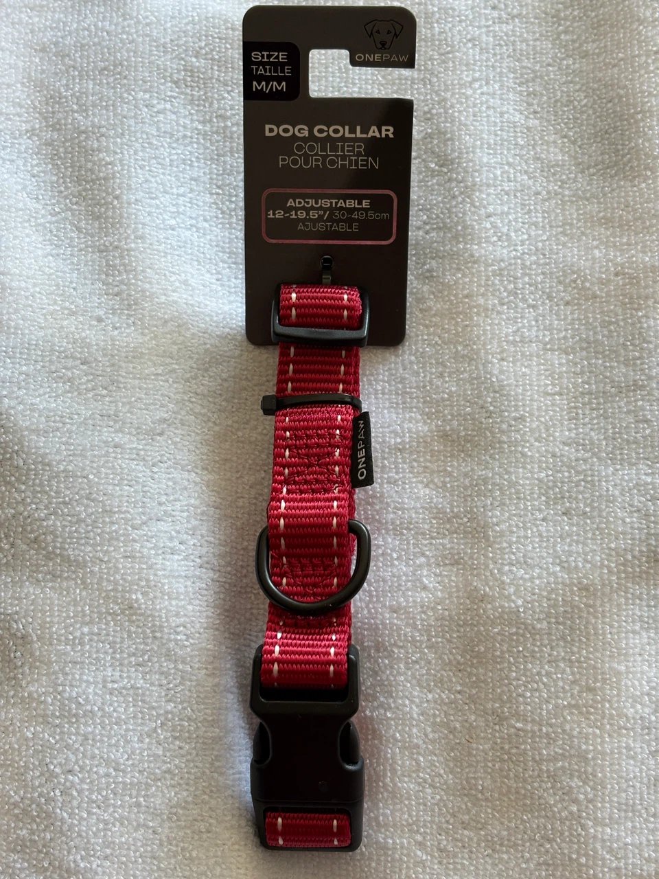 ONEPAW Red Adjustable Dog Collar M/M