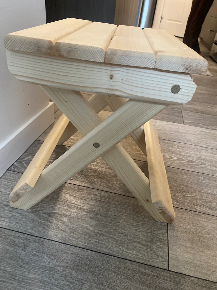 Wooden Folding Stool - photo 2
