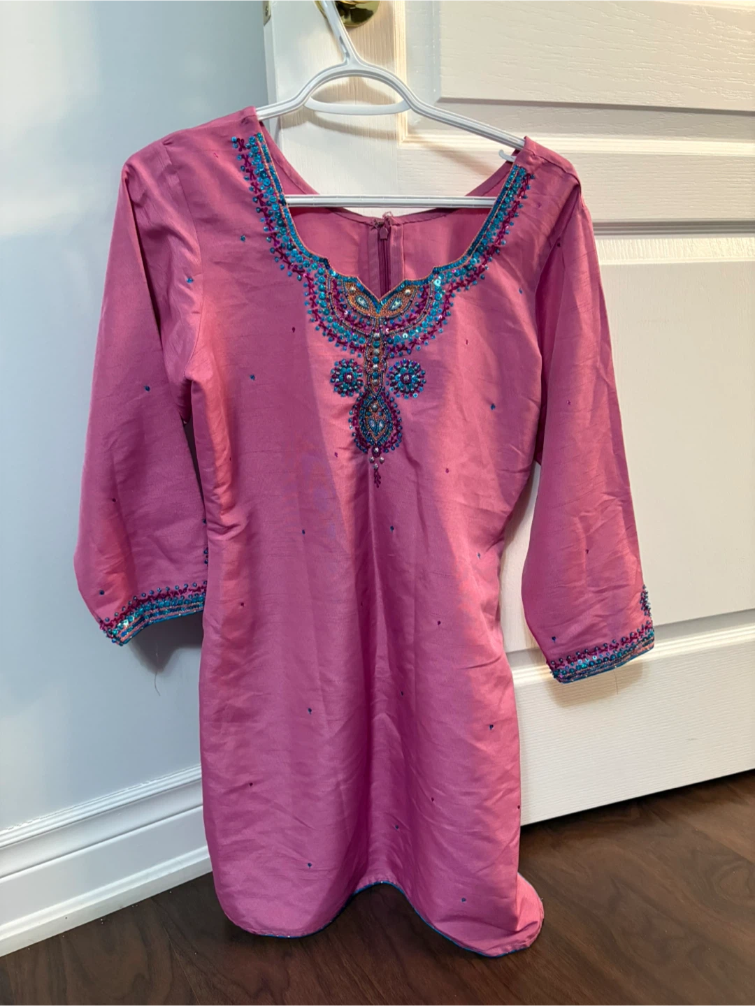 Pink Beaded Kurti Top - photo 2