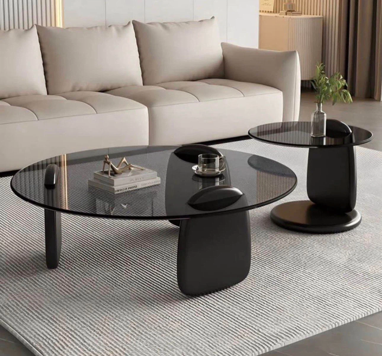 Modern Glass Coffee and End Table Set