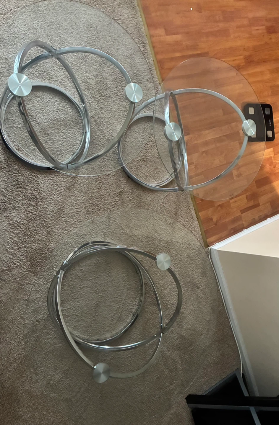 Glass and Metal Round Coffee Table - photo 2