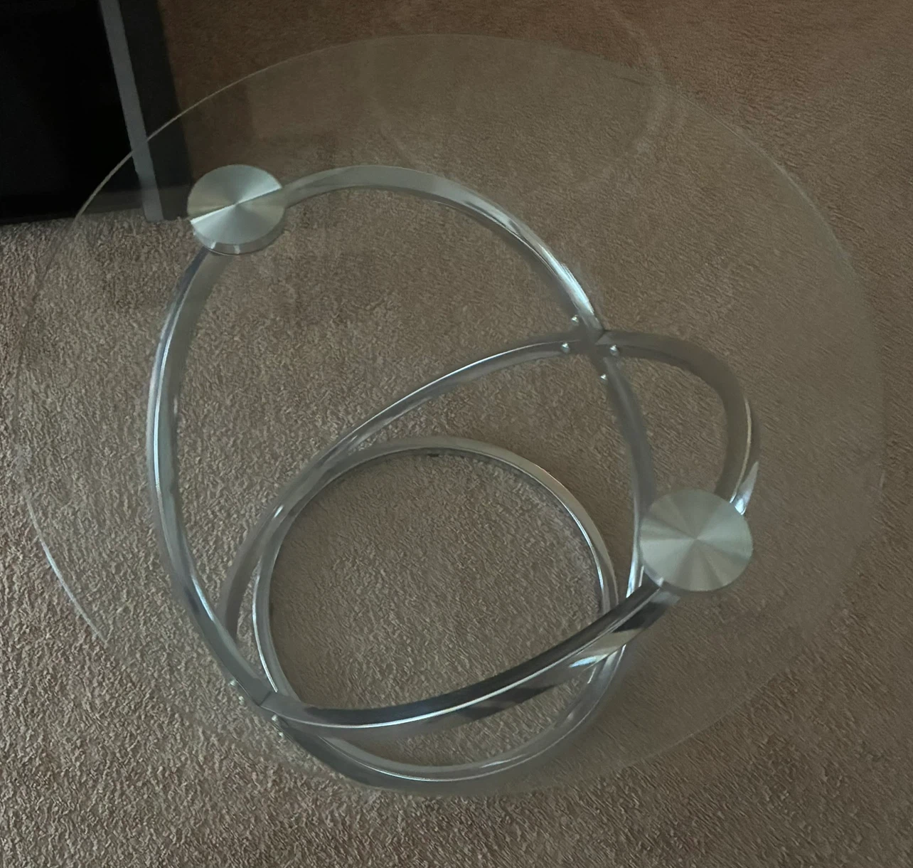 Glass and Metal Round Coffee Table - photo 4