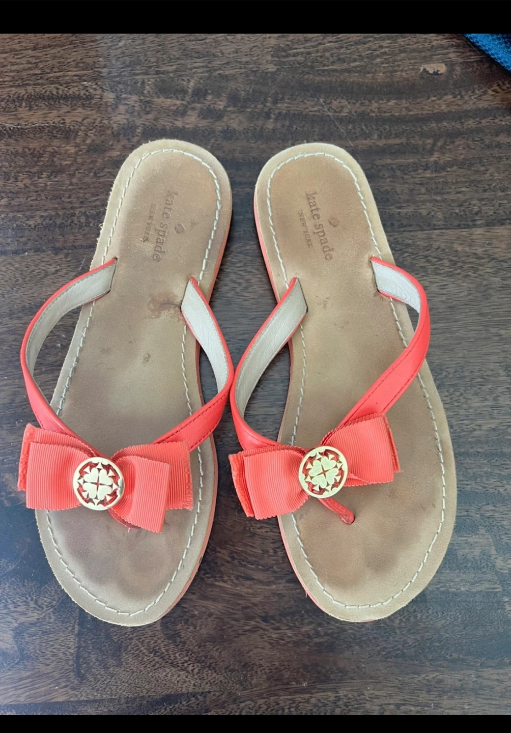 Kate Spade Flip Flops with Bows - Size 8