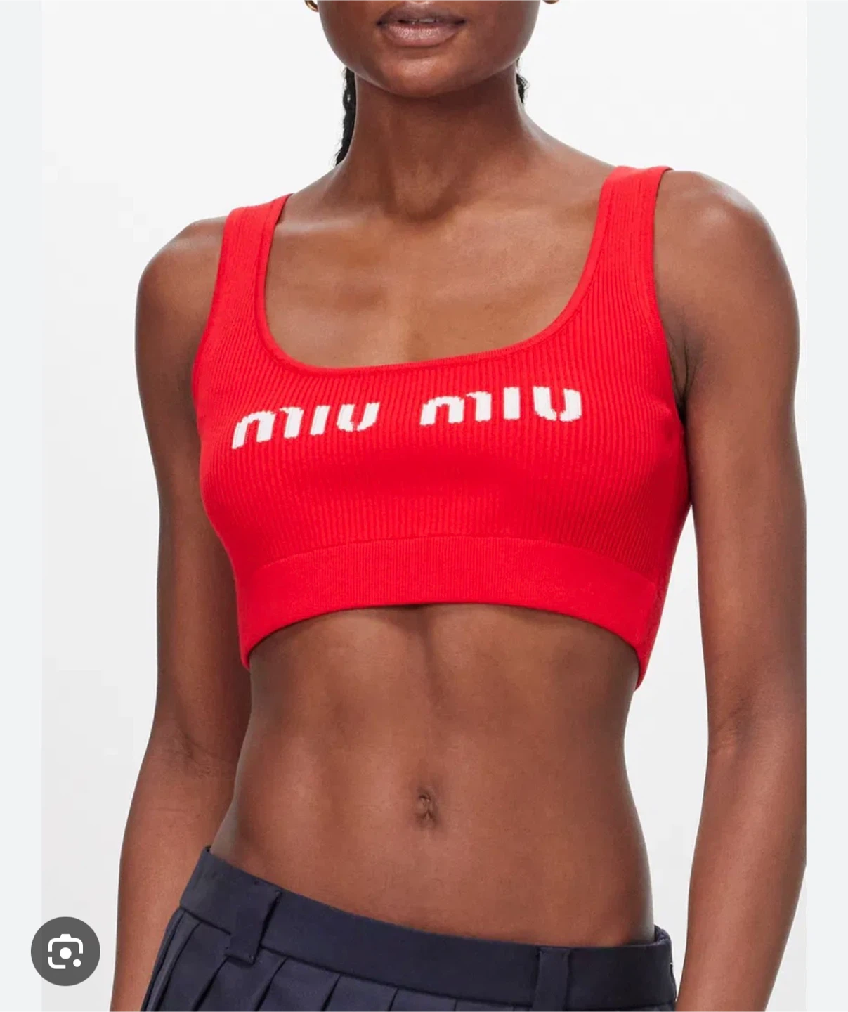 Miu Miu Red Logo Ribbed Crop Top ❤️