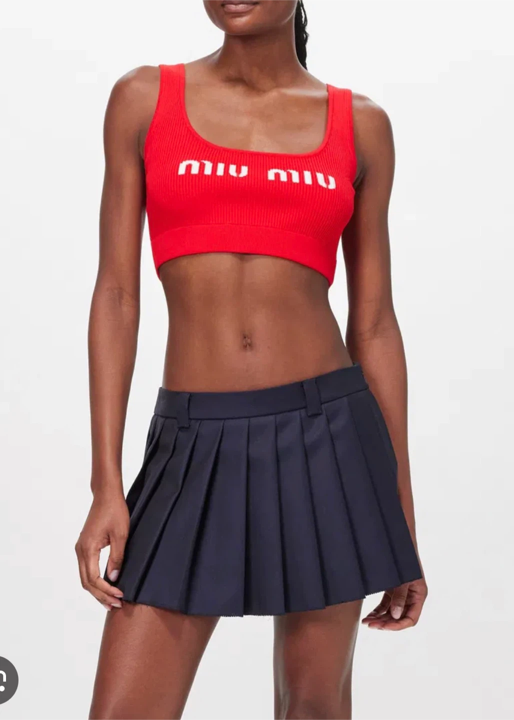 Miu Miu Red Logo Ribbed Crop Top ❤️ - photo 4
