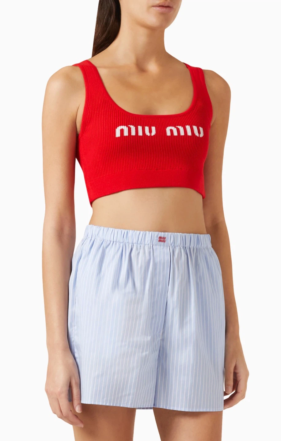 Miu Miu Red Logo Ribbed Crop Top ❤️ - photo 5