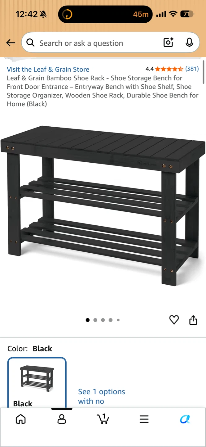 Bamboo shoe rack and bench - photo 3