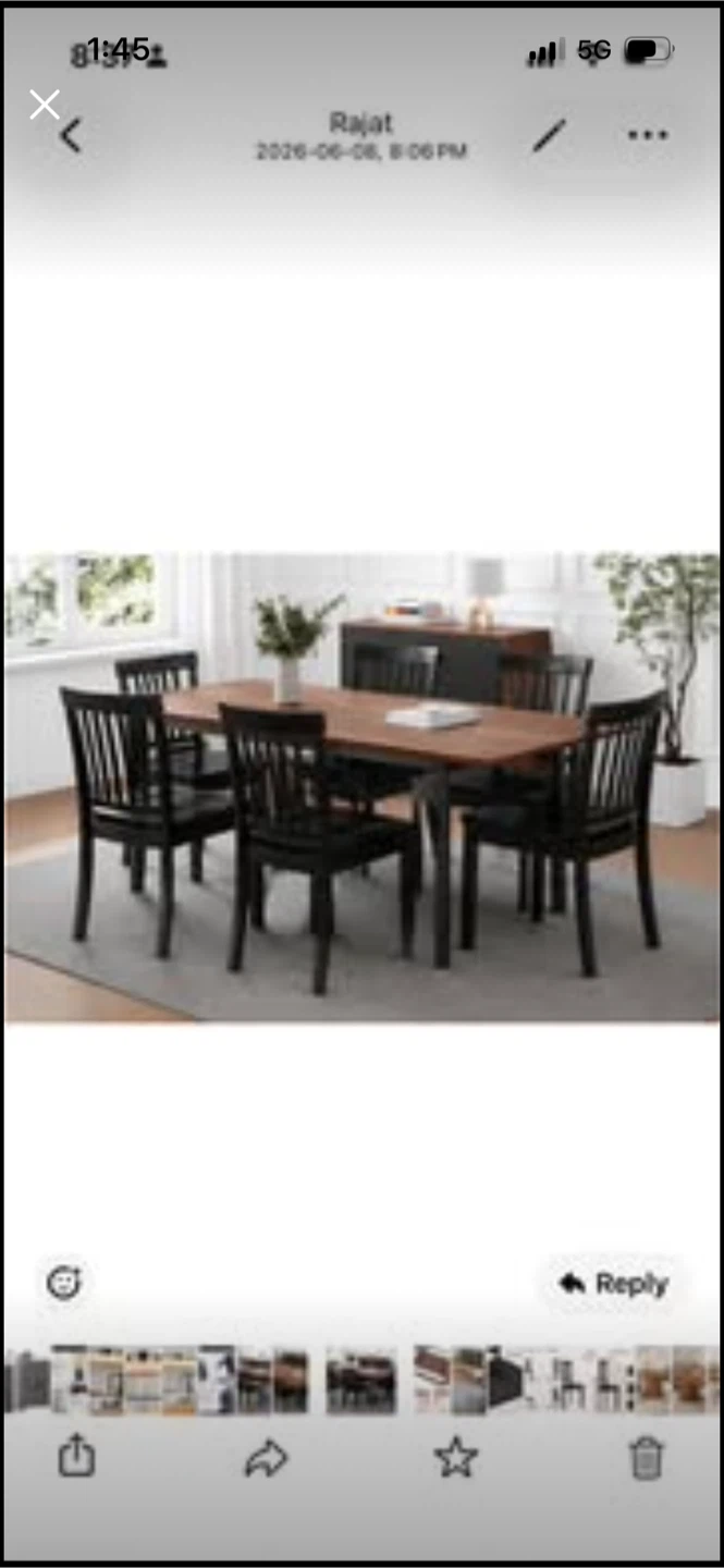 New Expandable Seven Piece Dining Table - Walnut Finish