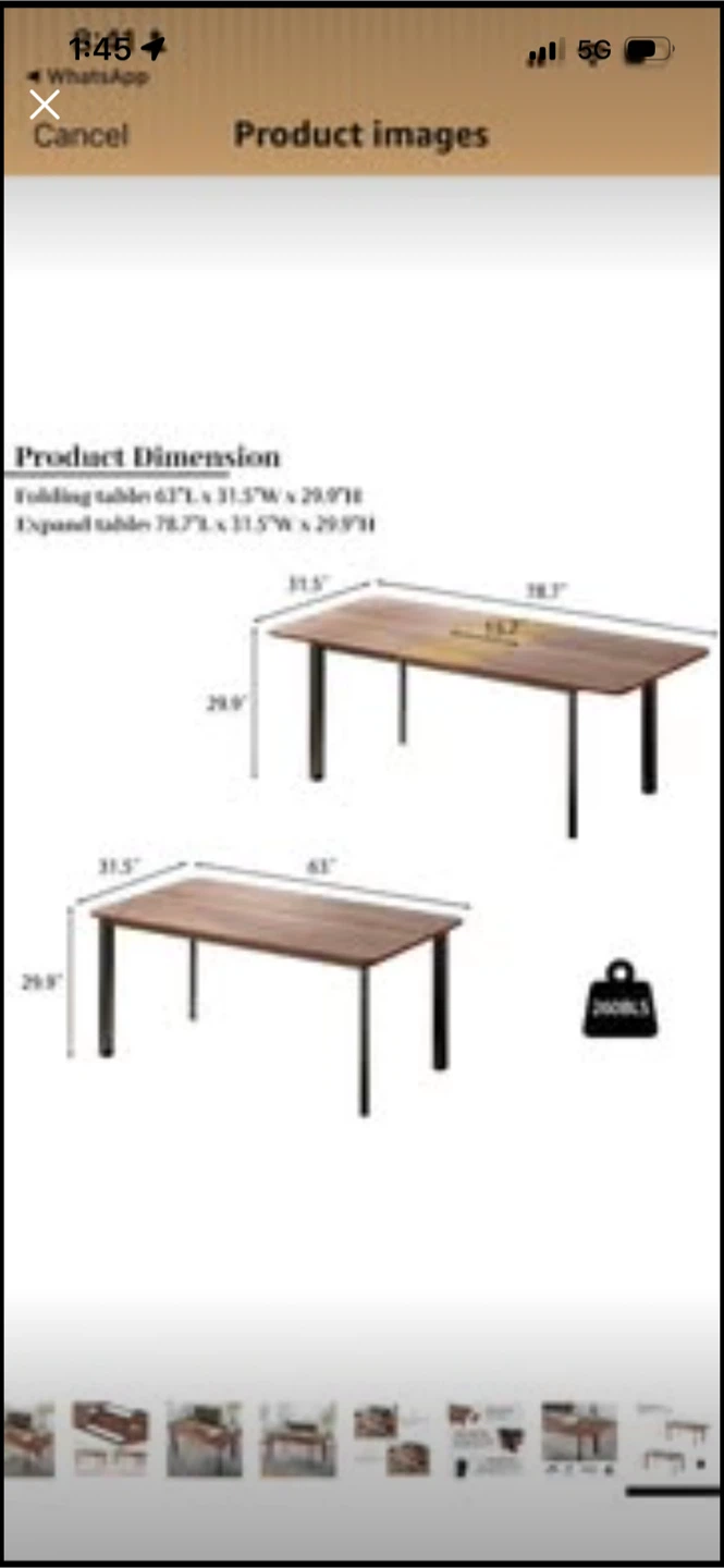 New Expandable Seven Piece Dining Table - Walnut Finish - photo 3