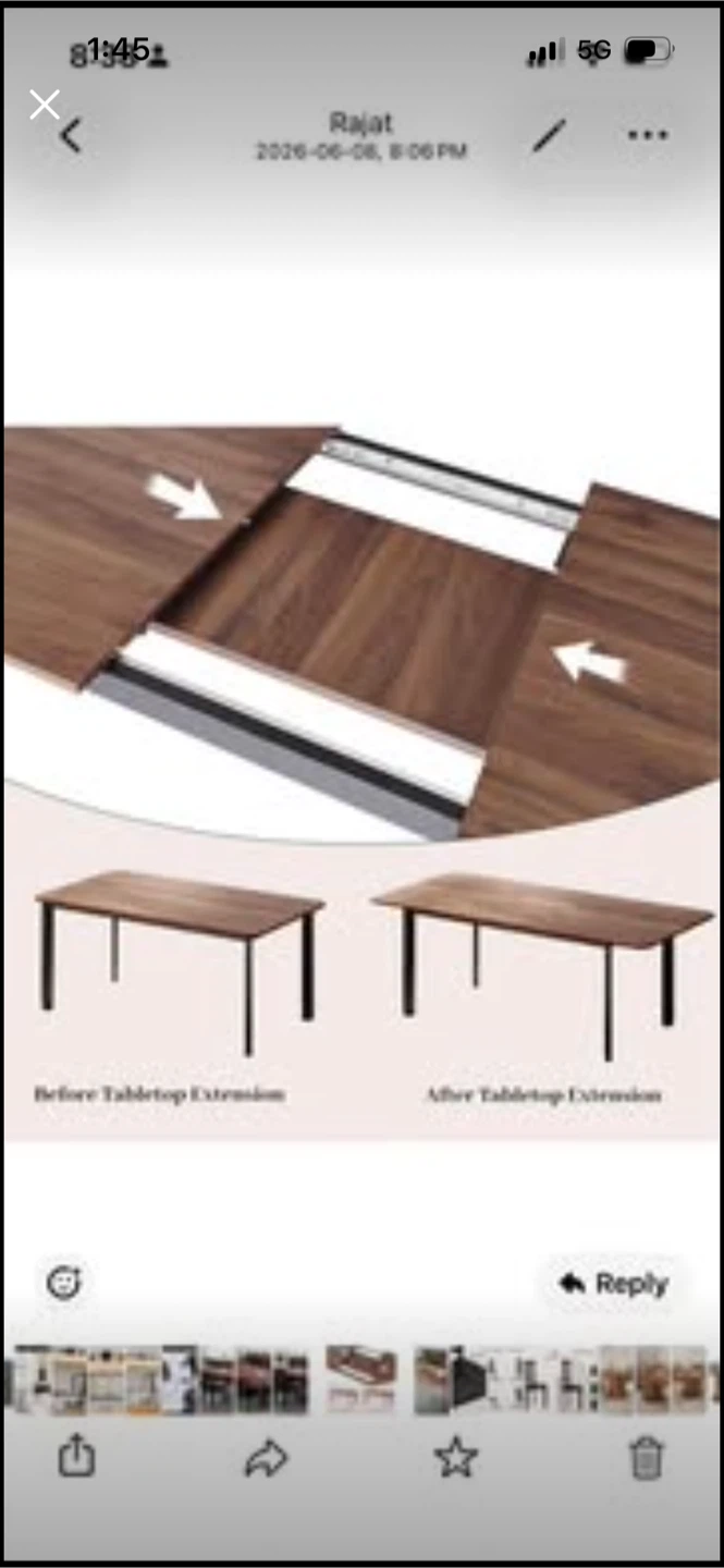 New Expandable Seven Piece Dining Table - Walnut Finish - photo 4
