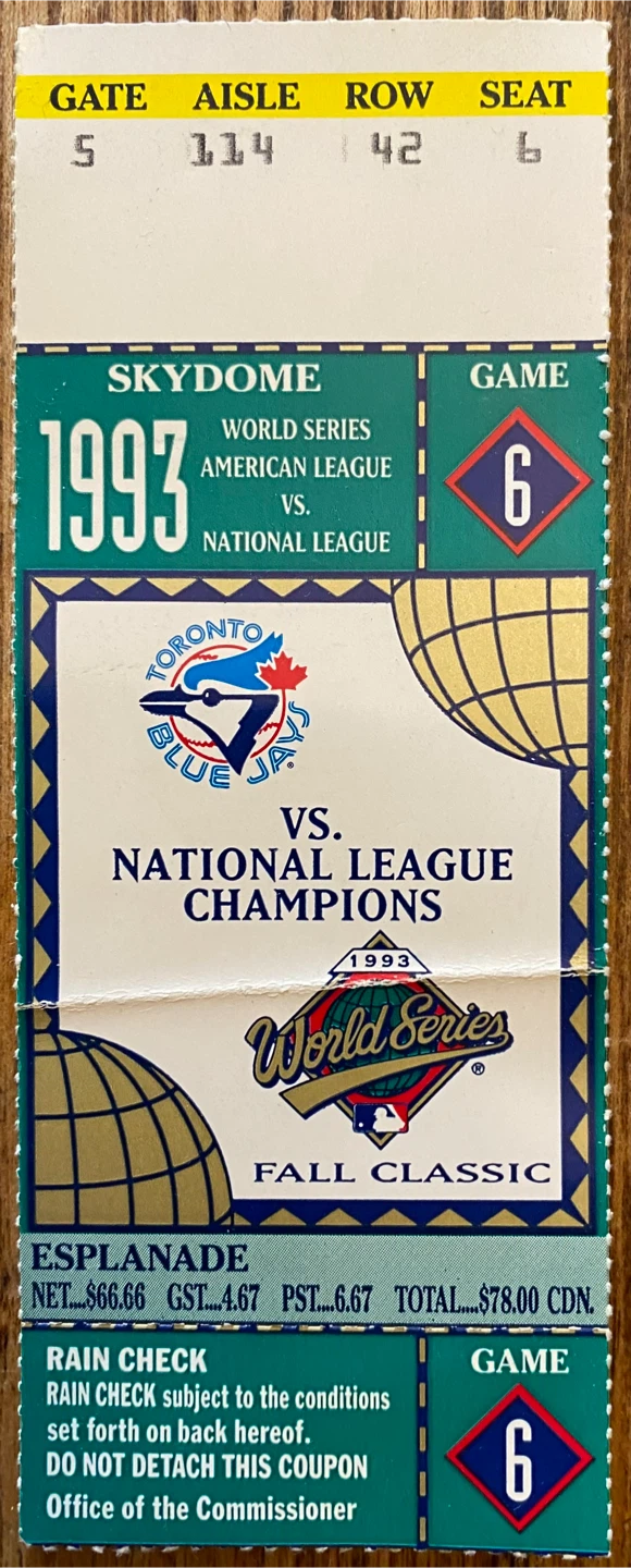 World Series Blue Jays ticket