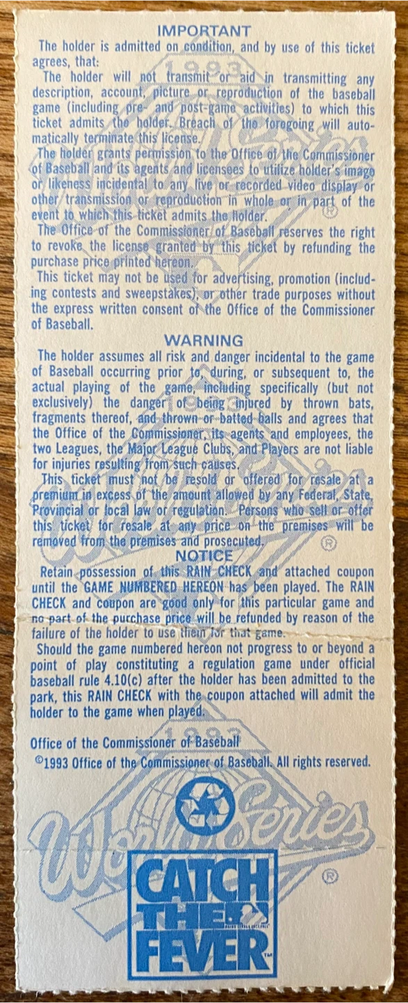 World Series Blue Jays ticket - photo 2