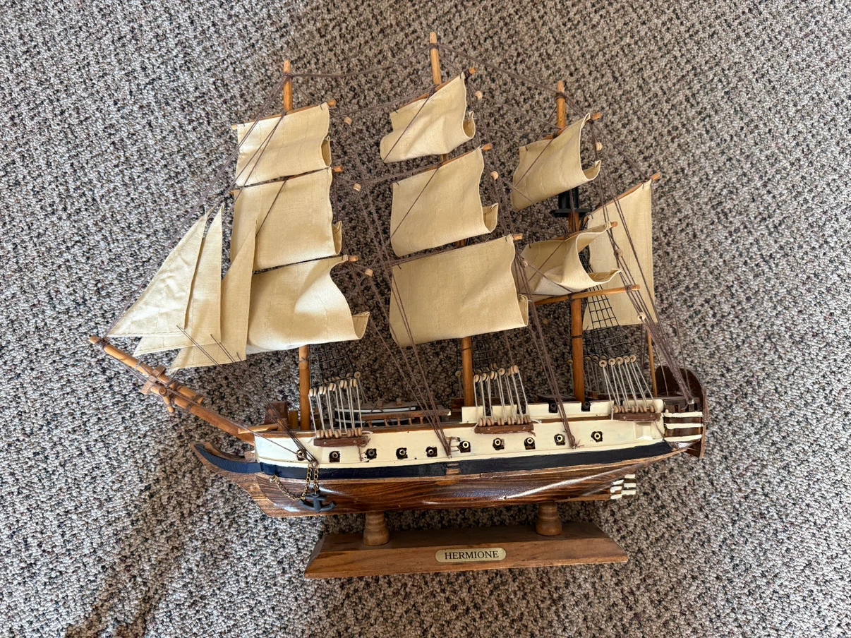 4 Vintage Wooden Model Ships