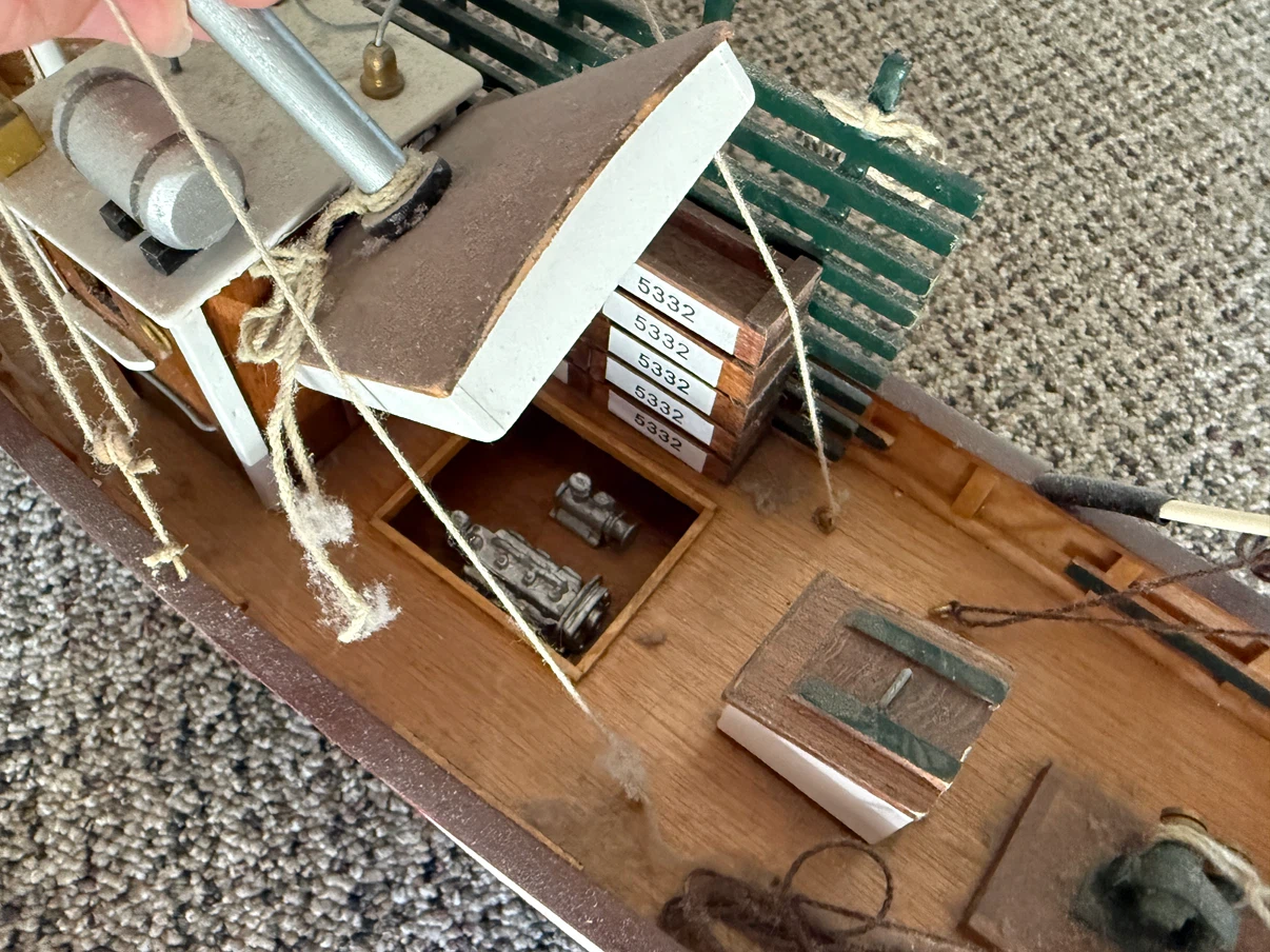 4 Vintage Wooden Model Ships - photo 5