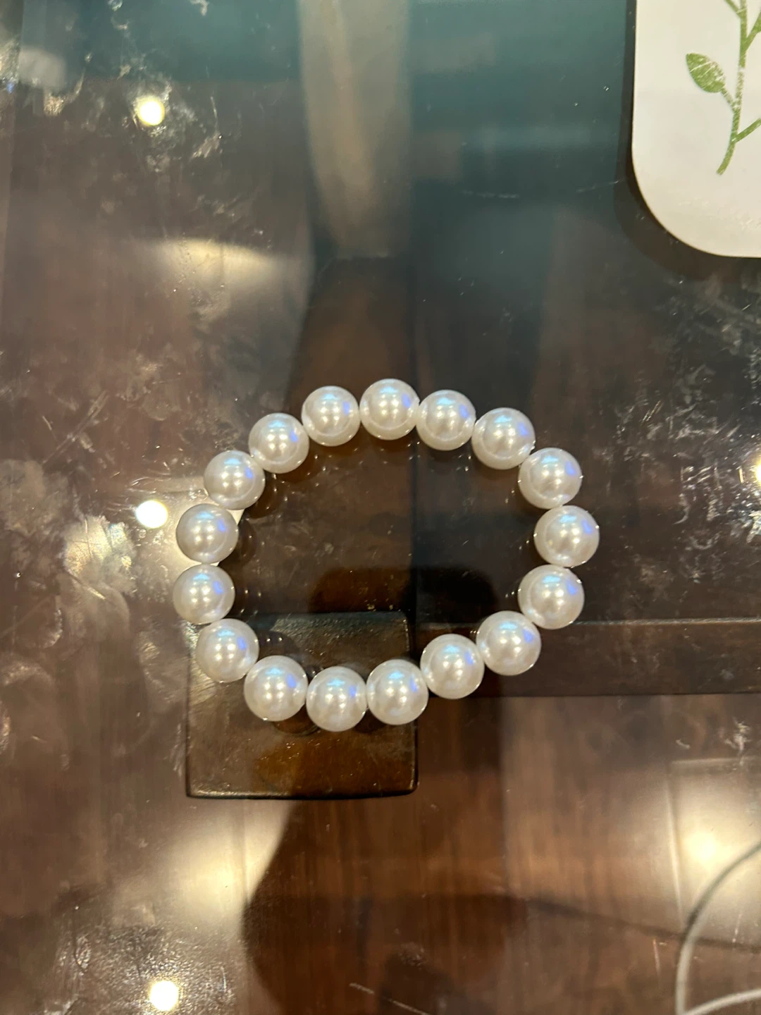 White Faux Pearl Bracelet