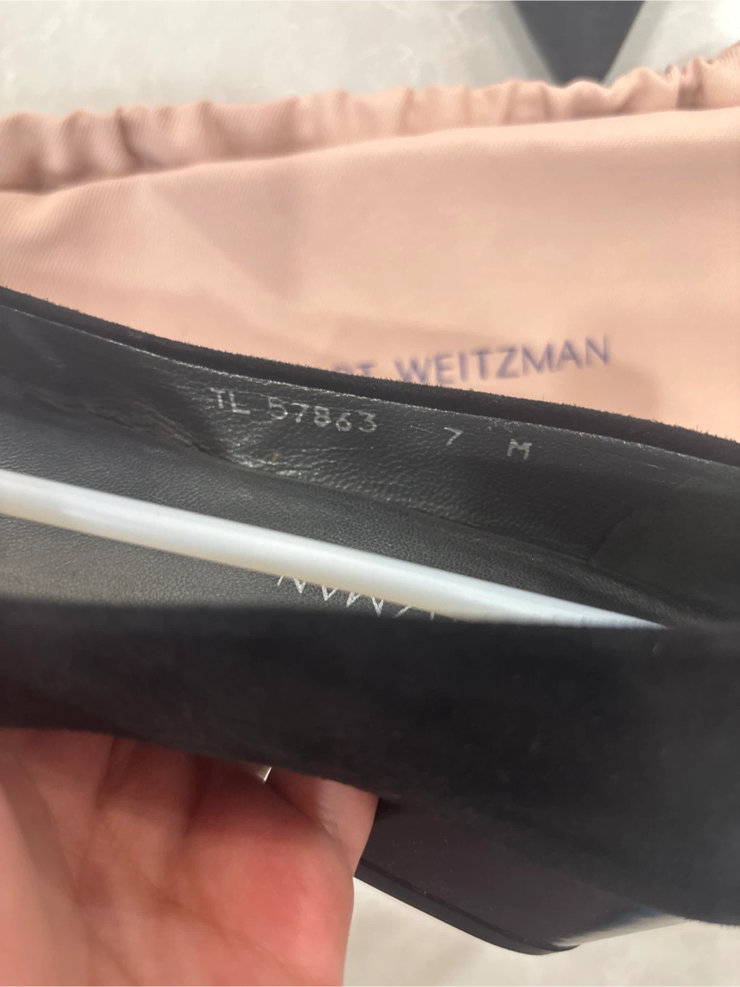 Stuart Weitzman Black Suede Block Heels Size 7 - photo 2