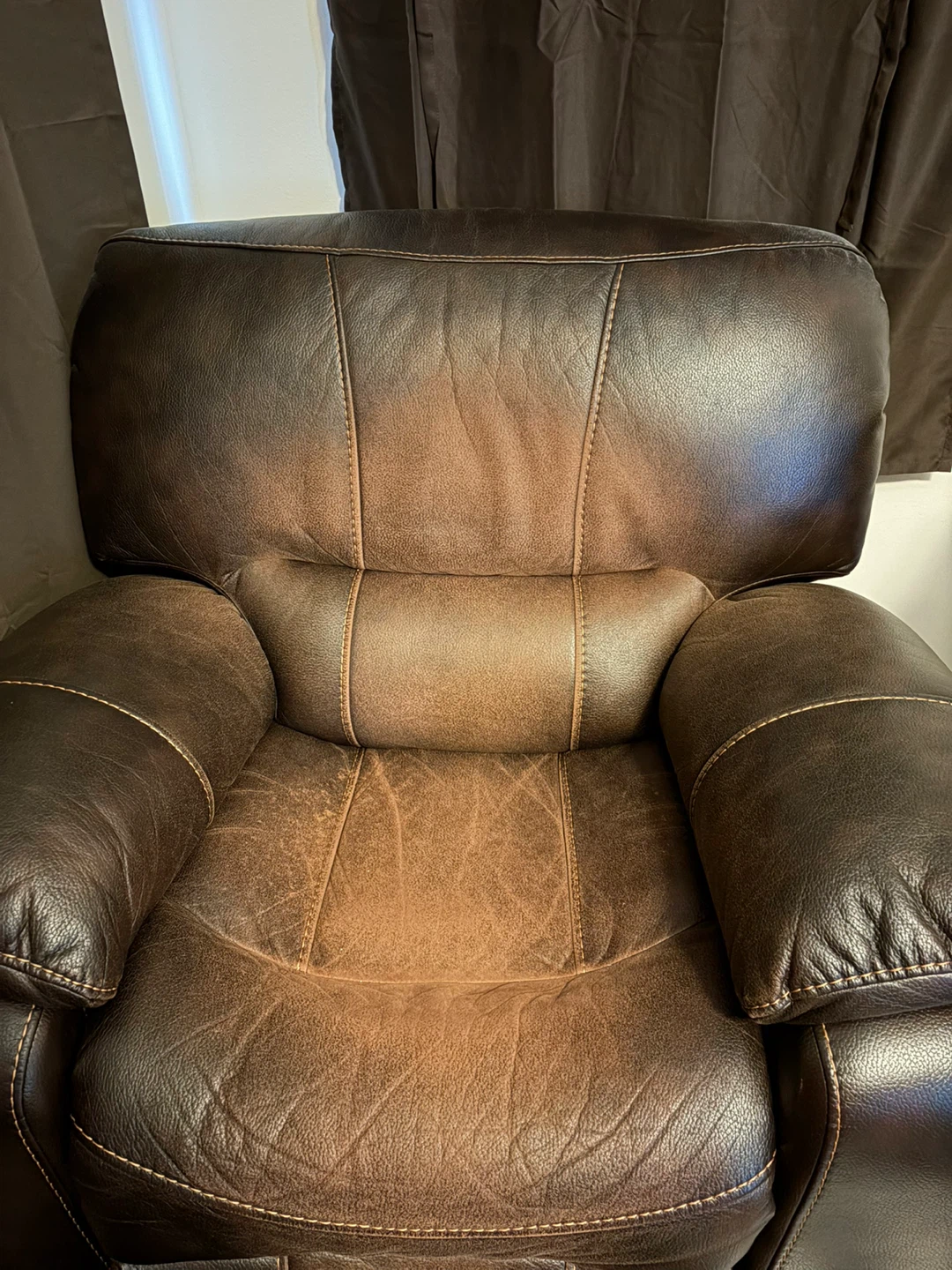 Brown Leather Power Recliner Armchair