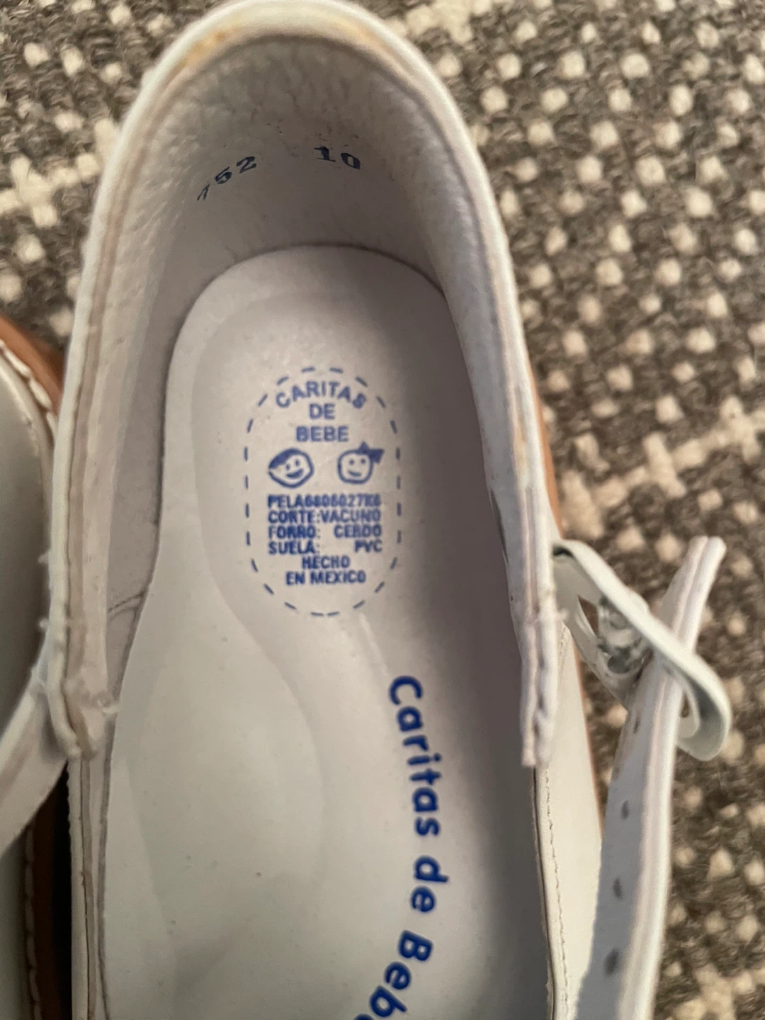 Caritas de Bebé White Mary Jane Shoes Size 10 - photo 2
