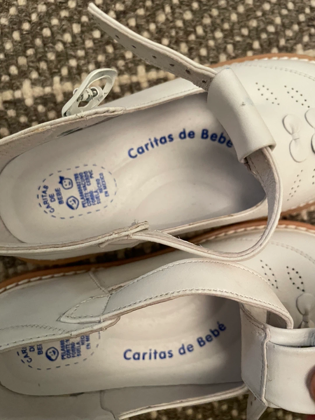 Caritas de Bebé White Mary Jane Shoes Size 10 - photo 5
