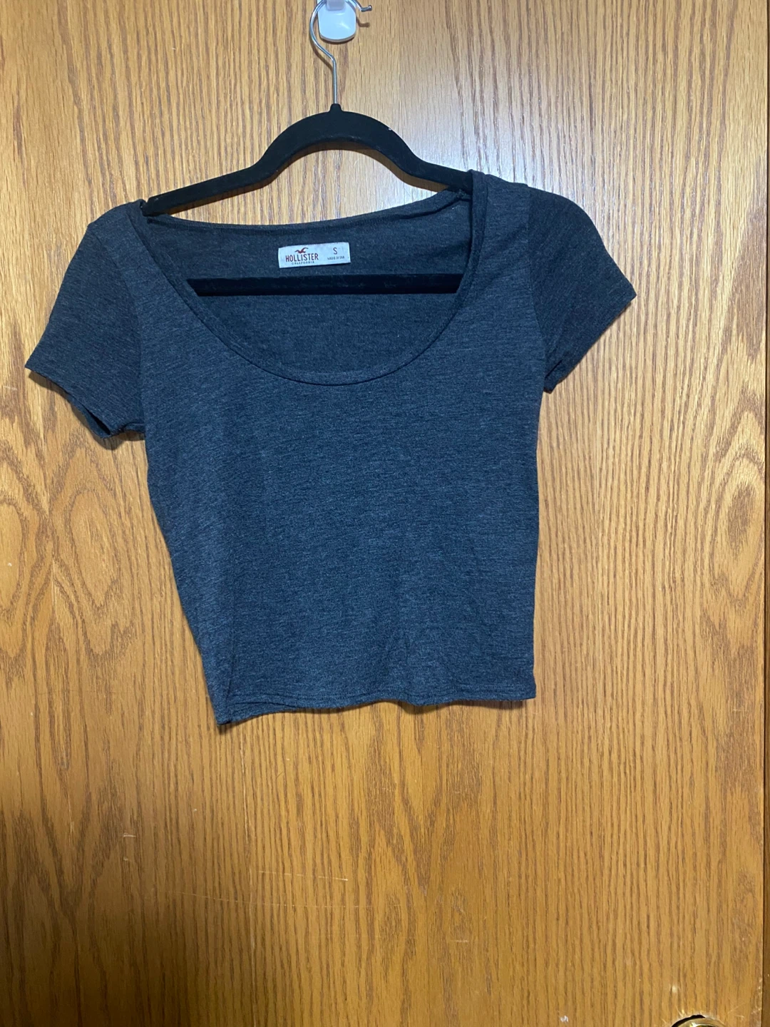 Hollister charcoal, gray scoopneck crop top