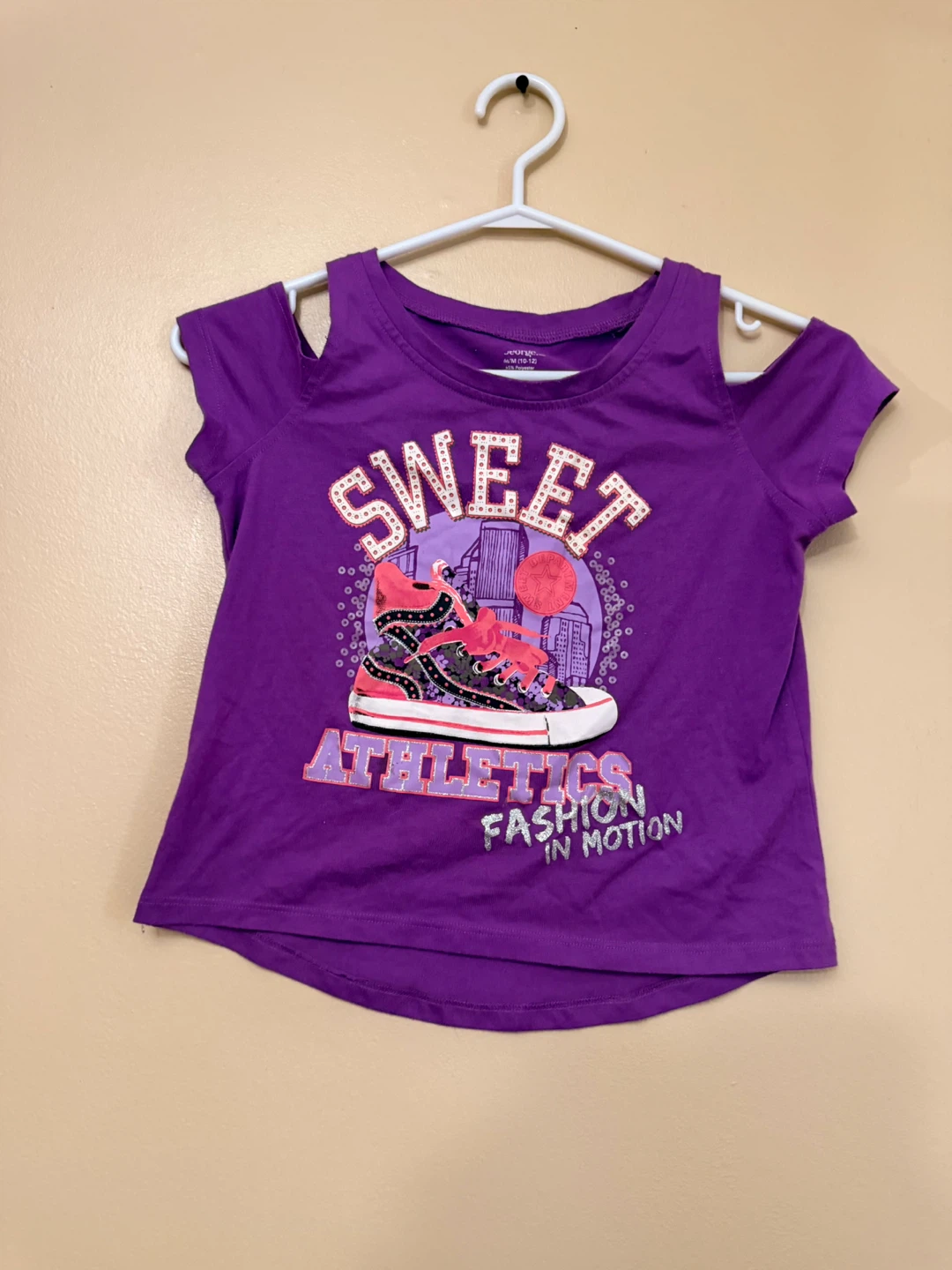 George Girls Purple Graphic T-Shirt {10/12}