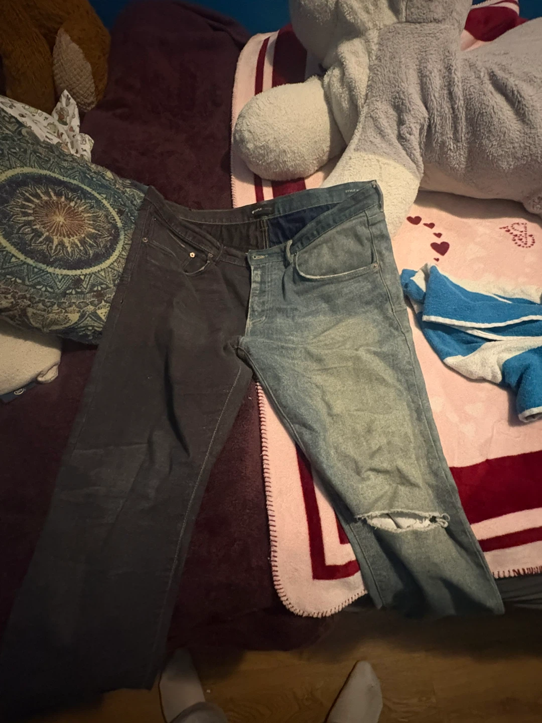 Purple Brand Split Color Jeans