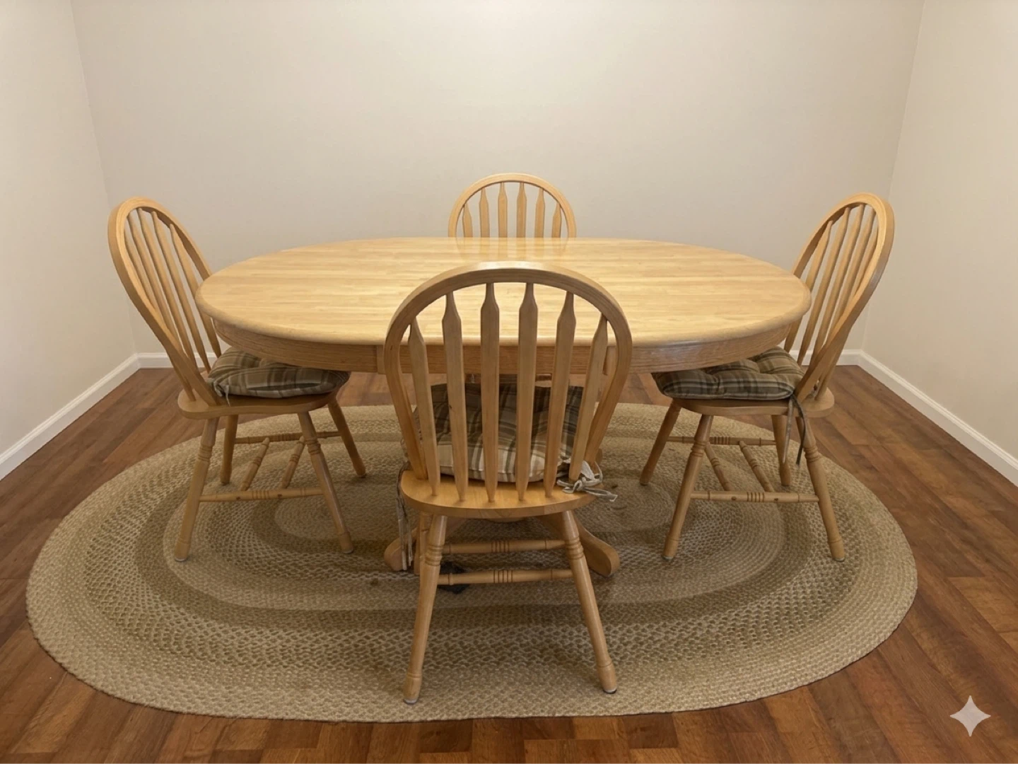 Light Wood Dining Table and 4 Chairs Set