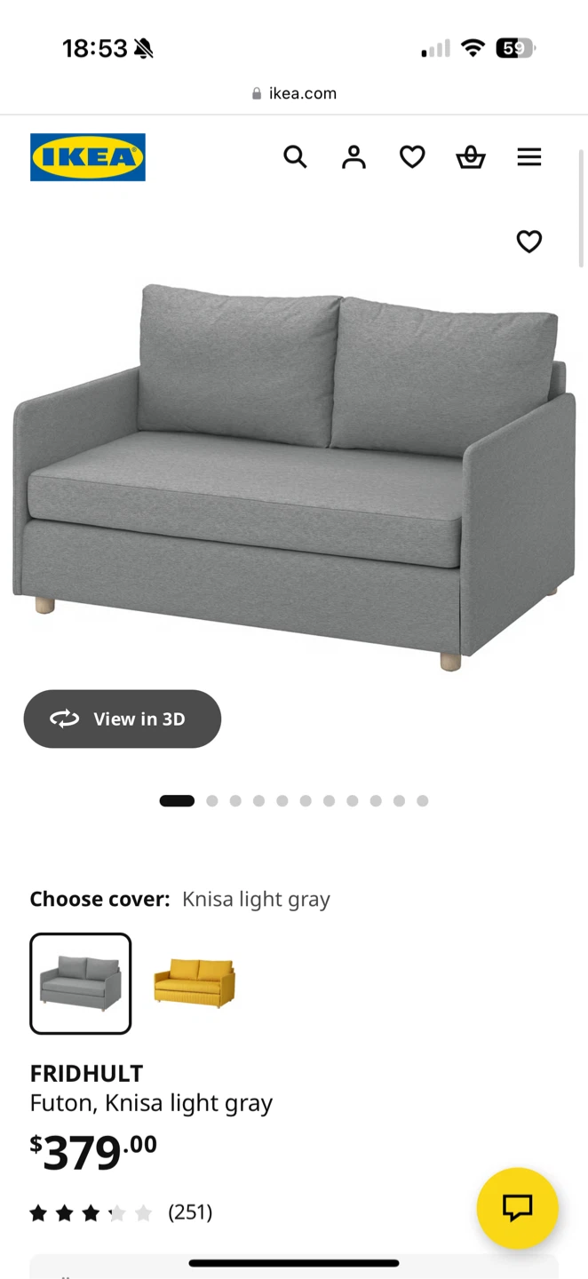 IKEA FRIDHULT Futon Sofa Bed - photo 3