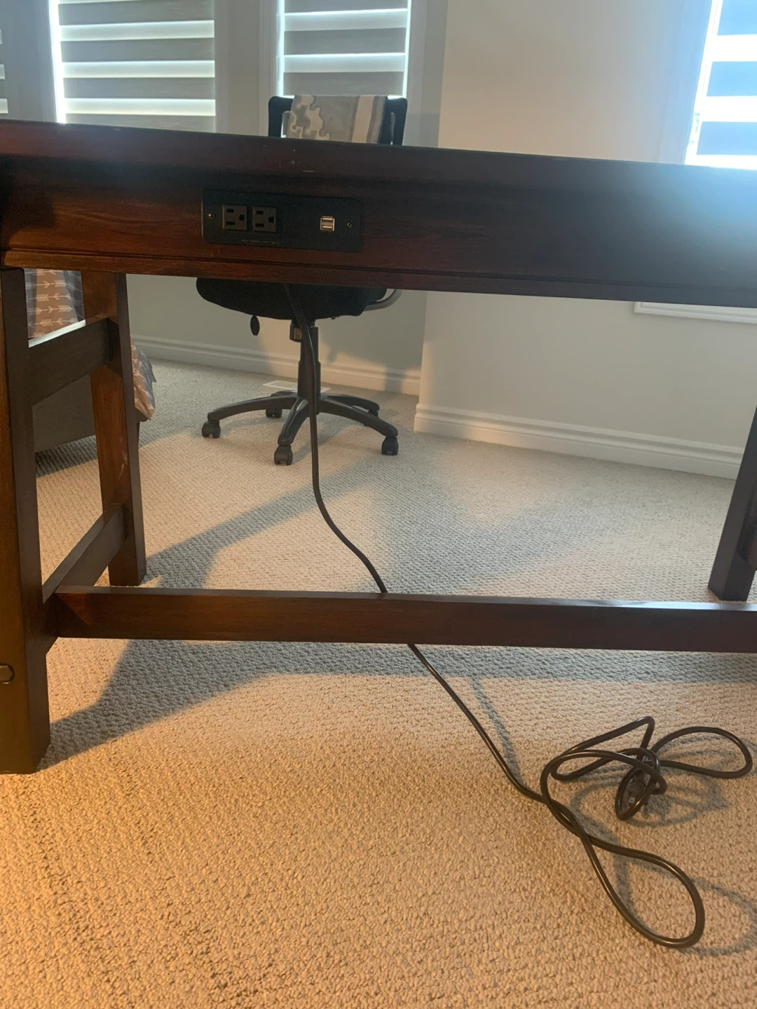 Dark Wood Desk with Built-in Power - photo 3